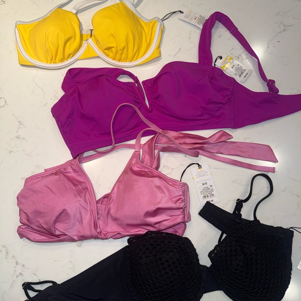 Bikini Wardrobe Bra Size Tops 34 D & 36 D Beach Trip Hot Tubbing
